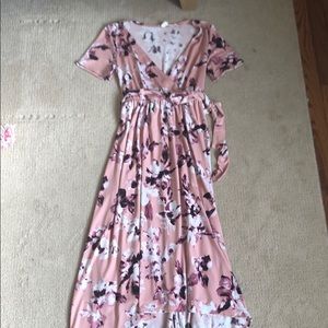 Pink blush maternity maxi